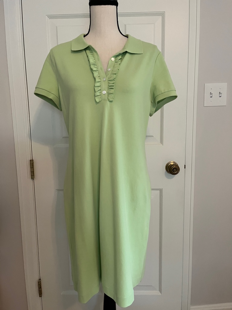 Talbots Light Green RuffleTrim Polo Dress  Large